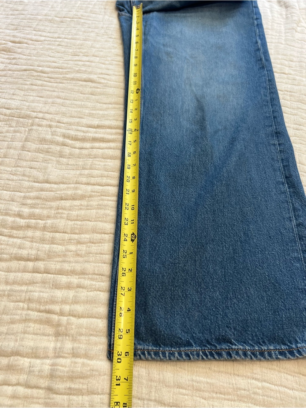 Rag & Bone Wide Leg Jeans Size 30x30 Clearwater Blue Maya High Rise Button Fly - Picture 11 of 12
